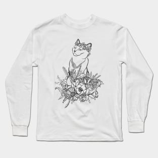 Flower Cat Long Sleeve T-Shirt